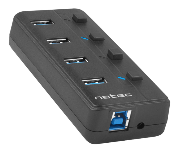 NATEC HUB USB 3.0 MANTIS 2 4-PORTY Z WŁĄCZNIKIEM+ZASILACZ NHU-1557 - 1470222 - zdjęcie 3